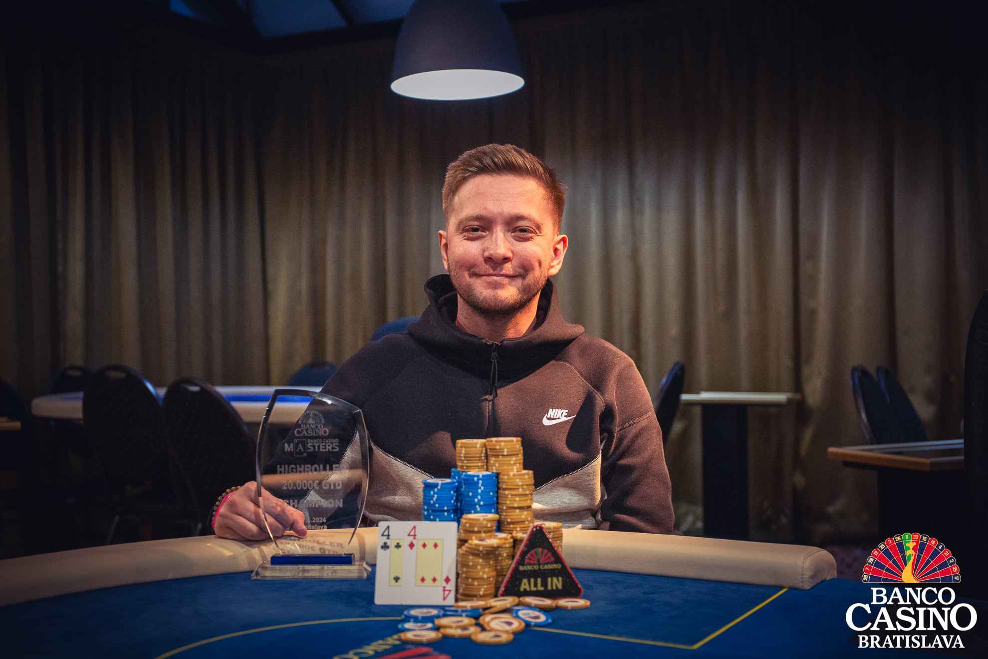 MASTERS: Highroller ovládol domáci Jakub Bosko, dnes sú na programe tri flighty Main Eventu