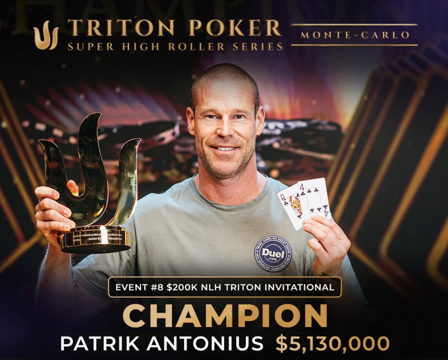 Patrik Antonius is the Triton Invitational champion and takes home the biggest career prize